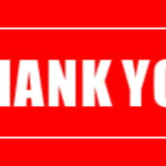 Letrero direccional rojo que dice "GRACIAS."