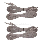 Two coiled beige 3.5mm audio cables with connectors on both ends.